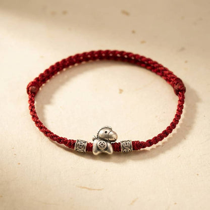 🐎Year of the Horse 999 Sterling Silver String Braided Protection Bracelet