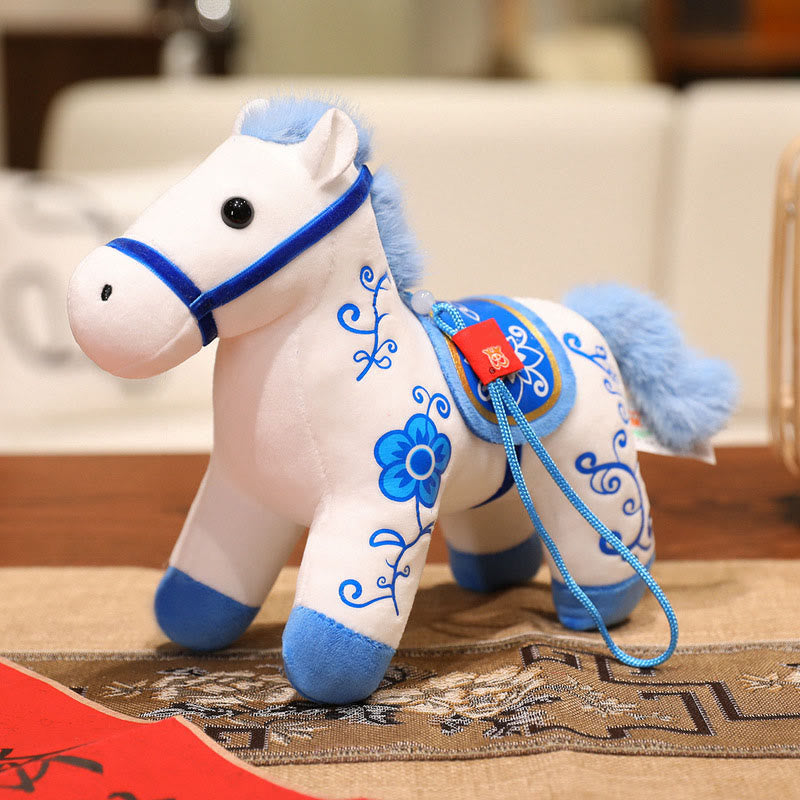 Year of the Horse Bamboo Dragon Lotus Phoenix Plush Doll Home Decoration