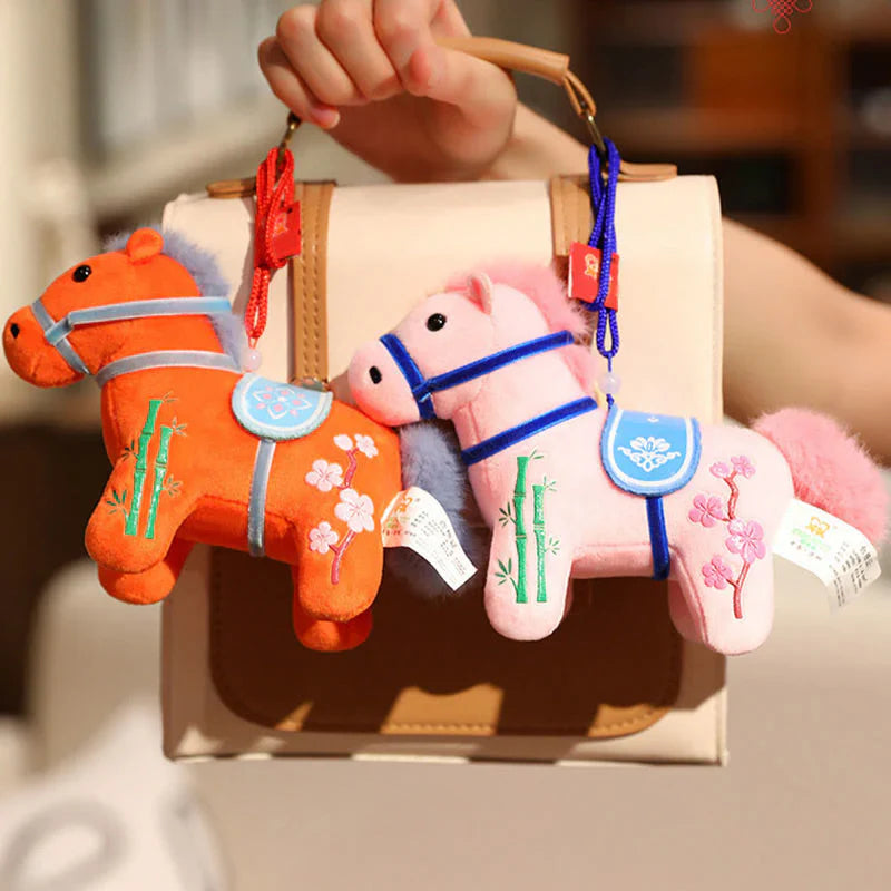 Year of the Horse Bamboo Dragon Lotus Phoenix Plush Doll Home Decoration