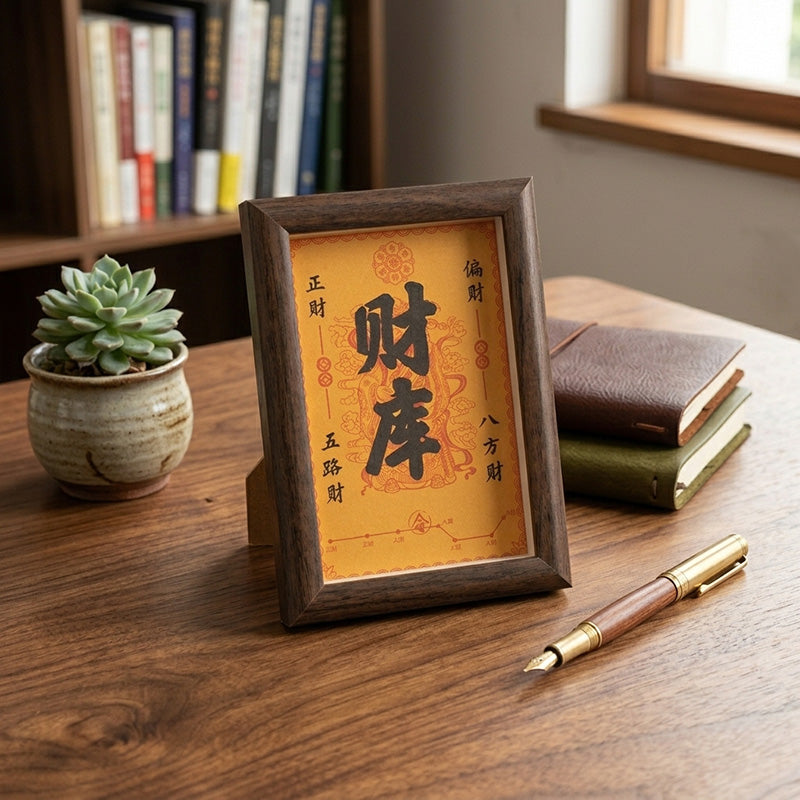 AuraVeya™ | The Sacred Abundance Treasury - Premium Handcrafted Wood Manifestation Frame