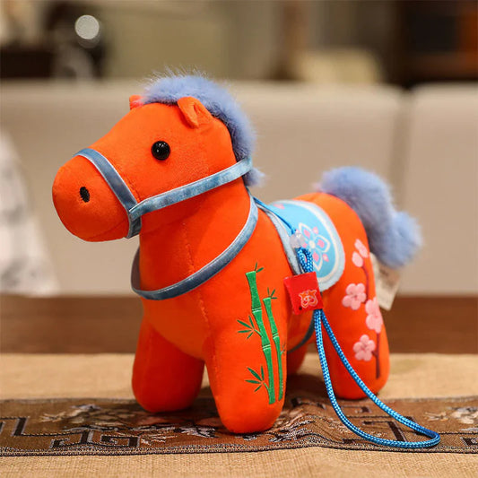 Year of the Horse Bamboo Dragon Lotus Phoenix Plush Doll Home Decoration
