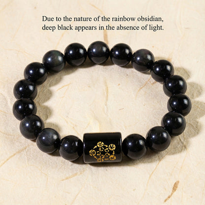 Natural Rainbow Obsidian Positive Transformation Bracelet