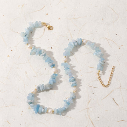 Serene Aura Natural Aquamarine & Pearl Healing Set
