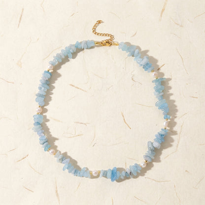 Serene Aura Natural Aquamarine & Pearl Healing Set