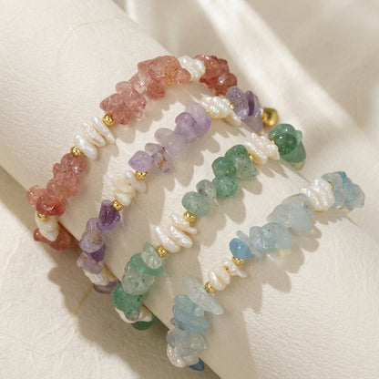 Divine Feminine Aura Bracelet | Freshwater Pearl & Natural Crystal