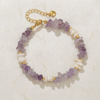 Divine Feminine Aura Bracelet | Freshwater Pearl & Natural Crystal