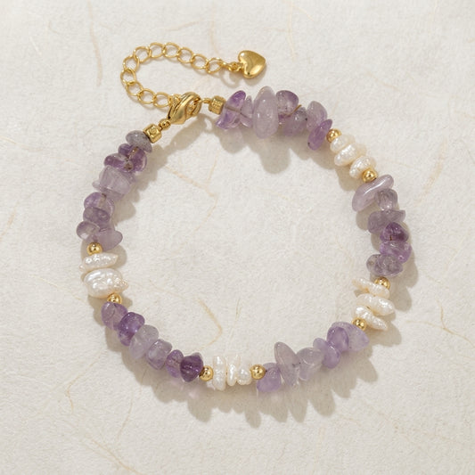 Divine Feminine Aura Bracelet | Freshwater Pearl & Natural Crystal