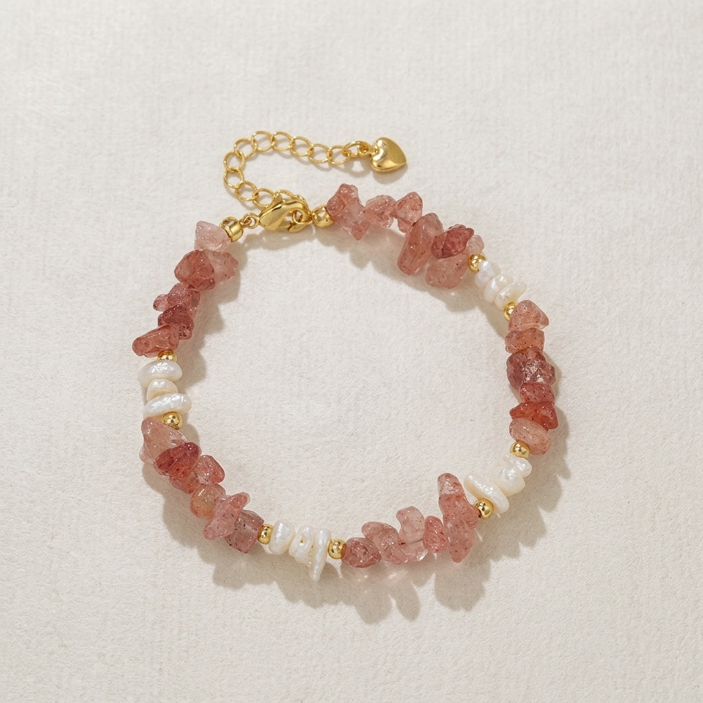 Divine Feminine Aura Bracelet | Freshwater Pearl & Natural Crystal