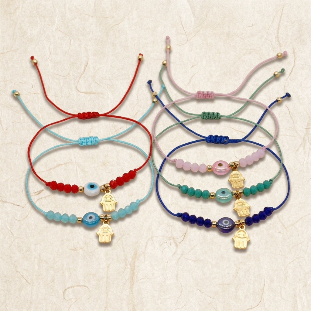 Hamsa Hand & Evil Eye Red String Protection Bracelet