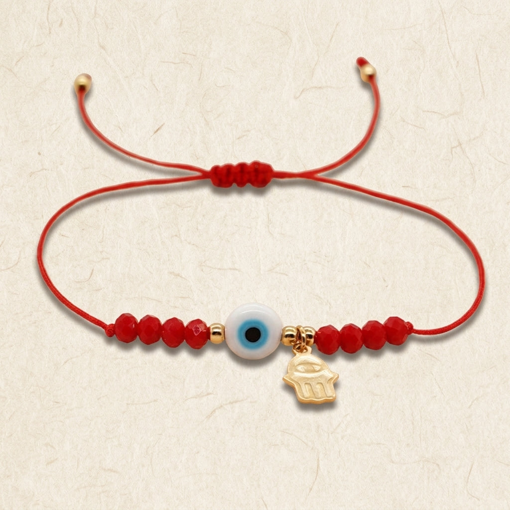 Hamsa Hand & Evil Eye Red String Protection Bracelet