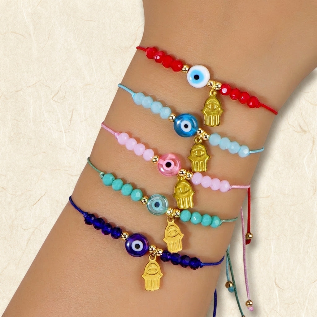 Hamsa Hand & Evil Eye Red String Protection Bracelet