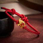 AuraVeya Handmade Red String Elephant Love Heart Protection Braided Adjustable Bracelet