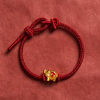 AuraVeya Handmade Red String Elephant Love Heart Protection Braided Adjustable Bracelet