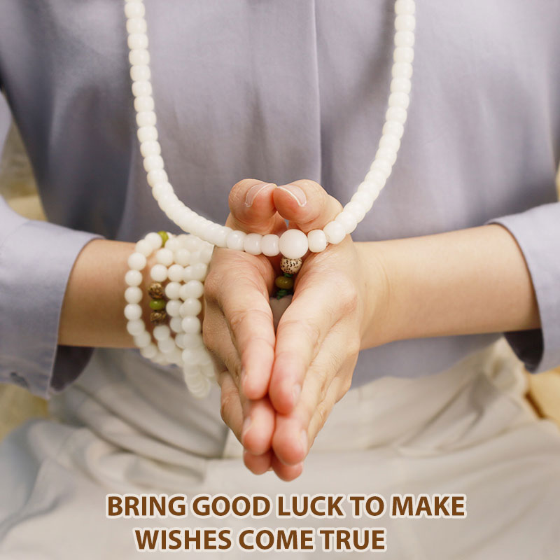 AngelSeer "Hoping for Serenity and Mindfulness" Bodhi Lotus Mala Includes Gift Message Card
