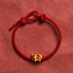 AuraVeya Handmade Red String Elephant Love Heart Protection Braided Adjustable Bracelet