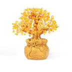 AuraVeya Natural Citrine Money Tree Gemstone Ornament - Feng Shui for Prosperity