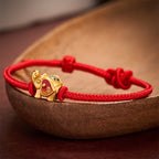 AuraVeya Handmade Red String Elephant Love Heart Protection Braided Adjustable Bracelet