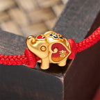 AuraVeya Handmade Red String Elephant Love Heart Protection Braided Adjustable Bracelet