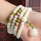 AngelSeer "Hoping for Serenity and Mindfulness" Bodhi Lotus Mala Includes Gift Message Card