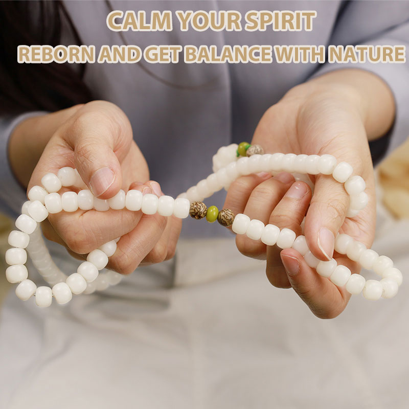 AngelSeer "Hoping for Serenity and Mindfulness" Bodhi Lotus Mala Includes Gift Message Card