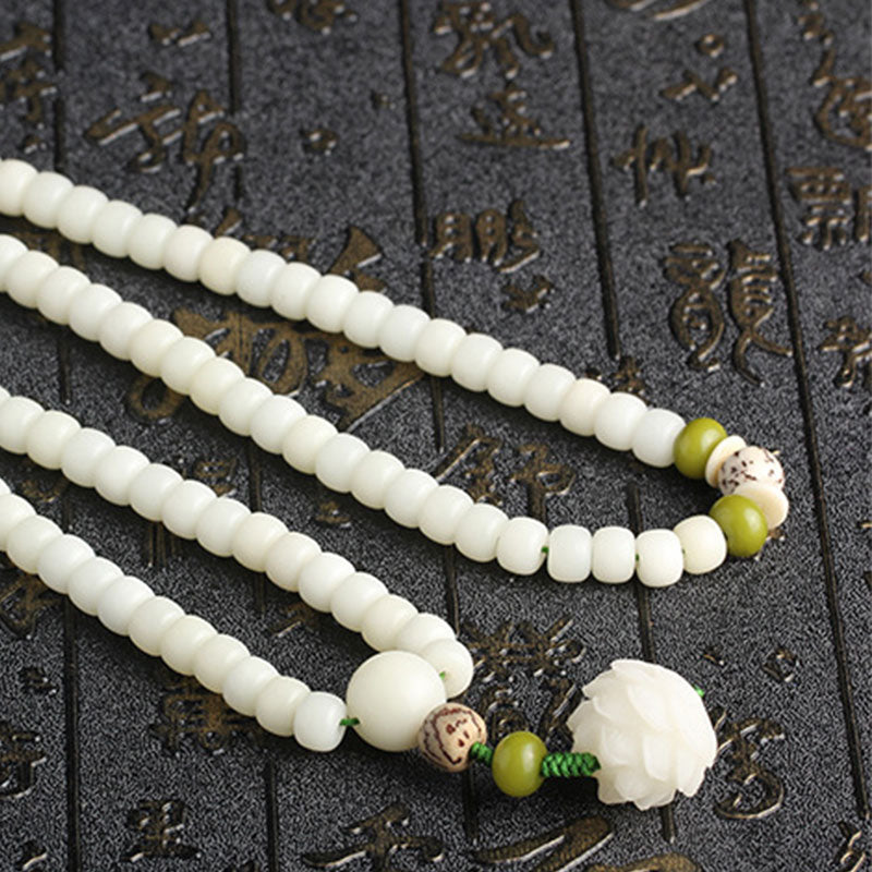 AngelSeer "Hoping for Serenity and Mindfulness" Bodhi Lotus Mala Includes Gift Message Card